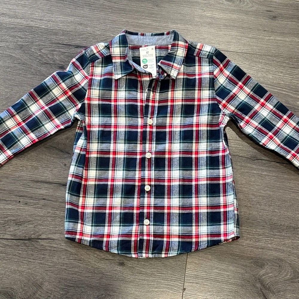 OshKosh B'gosh Kids Plaid Button-Down Shirt - Blue, Red, White Super Cute